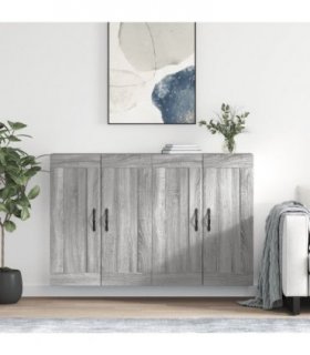 vidaXL Wall Mounted Cabinets 2 pcs Grey Sonoma Engineered Wood