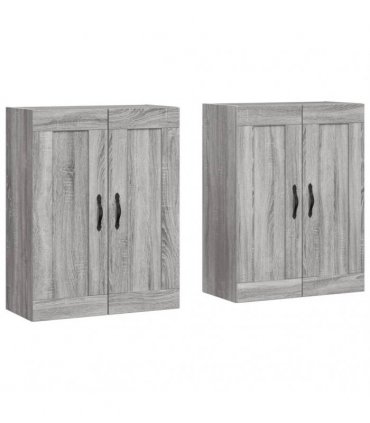 vidaXL Wall Mounted Cabinets 2 pcs Grey Sonoma Engineered Wood