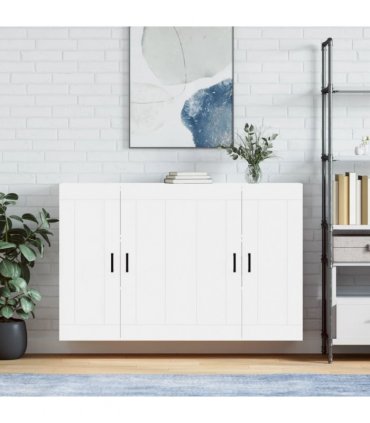 vidaXL Wall Mounted Cabinets 2 pcs White Engineered Wood