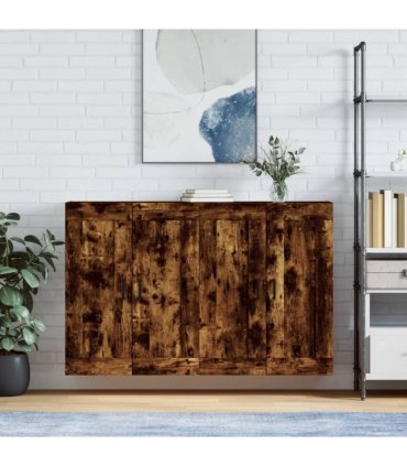 vidaXL Wall Mounted Cabinets 2 pcs Smoked Oak Engineered Wood