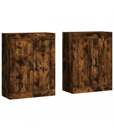 vidaXL Wall Mounted Cabinets 2 pcs Smoked Oak Engineered Wood