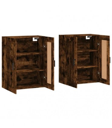 vidaXL Wall Mounted Cabinets 2 pcs Smoked Oak Engineered Wood