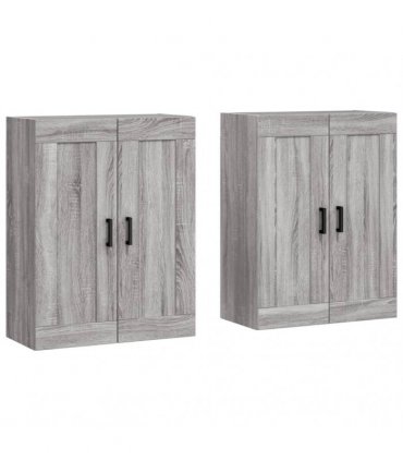 vidaXL Wall Mounted Cabinets 2 pcs Grey Sonoma Engineered Wood
