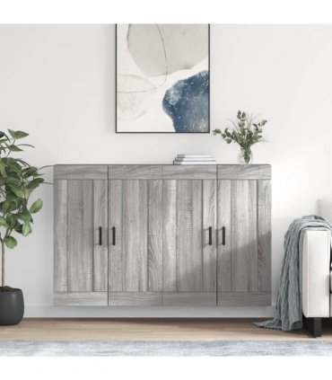 vidaXL Wall Mounted Cabinets 2 pcs Grey Sonoma Engineered Wood