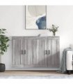 vidaXL Wall Mounted Cabinets 2 pcs Grey Sonoma Engineered Wood