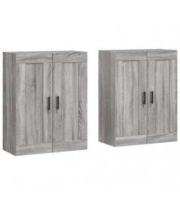 vidaXL Wall Mounted Cabinets 2 pcs Grey Sonoma Engineered Wood