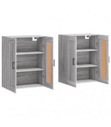 vidaXL Wall Mounted Cabinets 2 pcs Grey Sonoma Engineered Wood