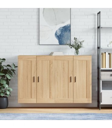 vidaXL Wall Mounted Cabinets 2 pcs Sonoma Oak Engineered Wood