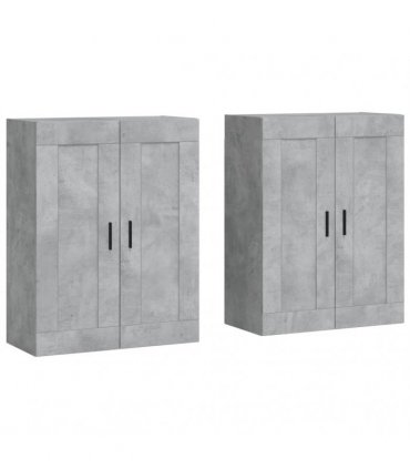 vidaXL Wall Mounted Cabinets 2 pcs Concrete Grey Engineered Wood
