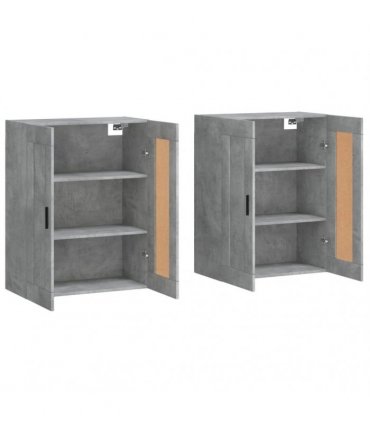 vidaXL Wall Mounted Cabinets 2 pcs Concrete Grey Engineered Wood