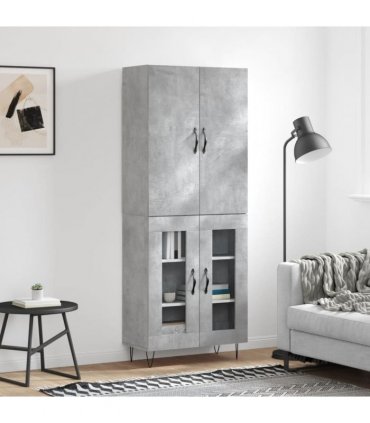 vidaXL Highboard Concrete Grey 69,5x34x180 cm Engineered Wood