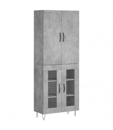 vidaXL Highboard Concrete Grey 69,5x34x180 cm Engineered Wood