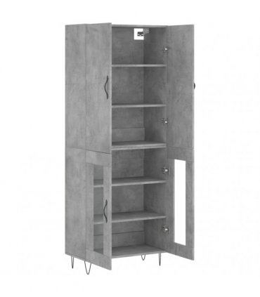 vidaXL Highboard Concrete Grey 69,5x34x180 cm Engineered Wood