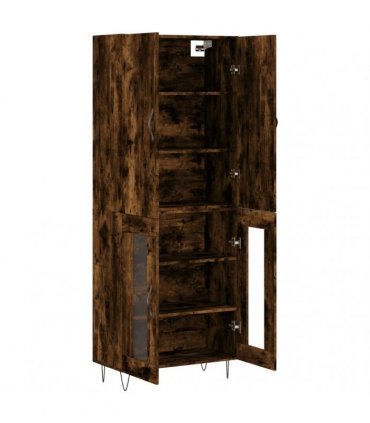 vidaXL Highboard Smoked Oak 69,5x34x180 cm Engineered Wood