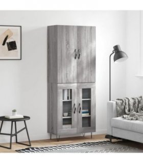 vidaXL Highboard Grey Sonoma 69,5x34x180 cm Engineered Wood