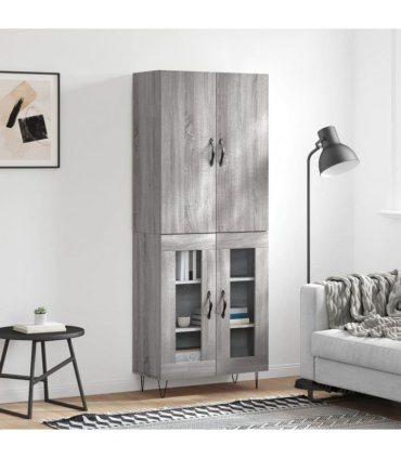 vidaXL Highboard Grey Sonoma 69,5x34x180 cm Engineered Wood