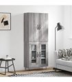 vidaXL Highboard Grey Sonoma 69,5x34x180 cm Engineered Wood