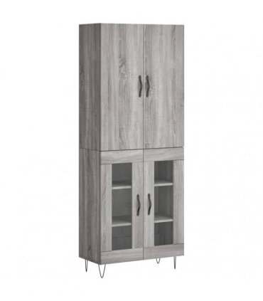 vidaXL Highboard Grey Sonoma 69,5x34x180 cm Engineered Wood