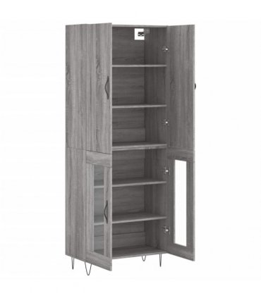 vidaXL Highboard Grey Sonoma 69,5x34x180 cm Engineered Wood