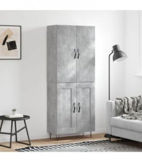 vidaXL Highboard Concrete Grey 69,5x34x180 cm Engineered Wood