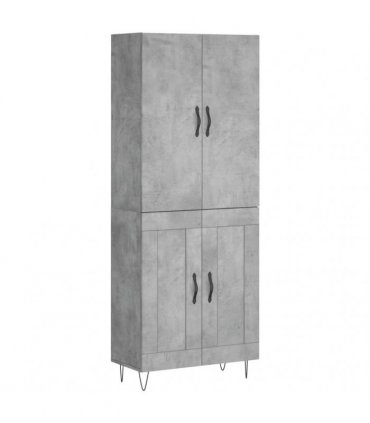 vidaXL Highboard Concrete Grey 69,5x34x180 cm Engineered Wood