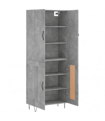 vidaXL Highboard Concrete Grey 69,5x34x180 cm Engineered Wood