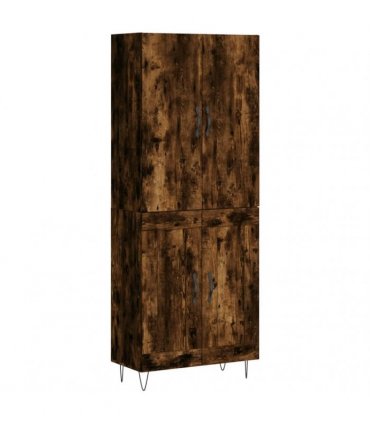 vidaXL Highboard Smoked Oak 69,5x34x180 cm Engineered Wood
