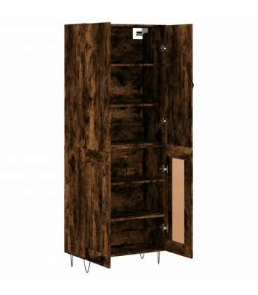 vidaXL Highboard Smoked Oak 69,5x34x180 cm Engineered Wood