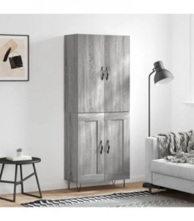 vidaXL Highboard Grey Sonoma 69,5x34x180 cm Engineered Wood