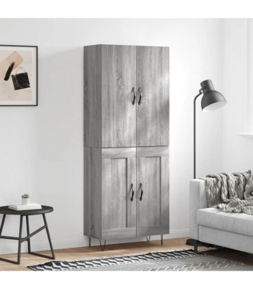 vidaXL Highboard Grey Sonoma 69,5x34x180 cm Engineered Wood