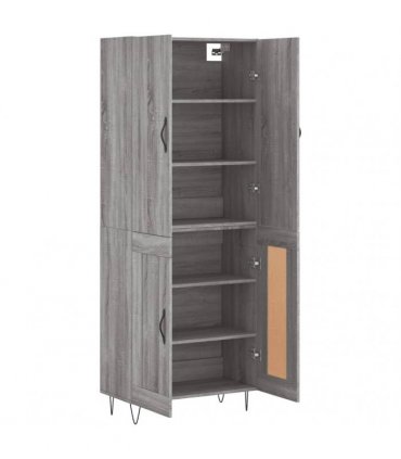 vidaXL Highboard Grey Sonoma 69,5x34x180 cm Engineered Wood