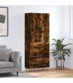 vidaXL Highboard Smoked Oak 69,5x34x180 cm Engineered Wood