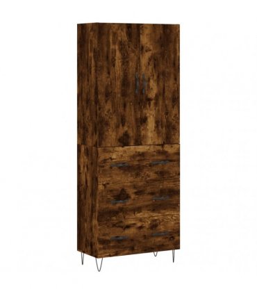 vidaXL Highboard Smoked Oak 69,5x34x180 cm Engineered Wood