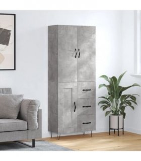 vidaXL Highboard Concrete Grey 69,5x34x180 cm Engineered Wood
