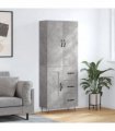 vidaXL Highboard Concrete Grey 69,5x34x180 cm Engineered Wood