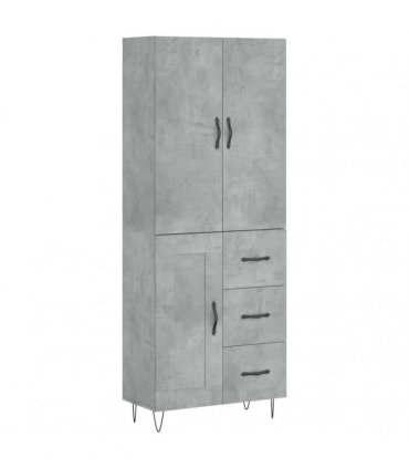 vidaXL Highboard Concrete Grey 69,5x34x180 cm Engineered Wood