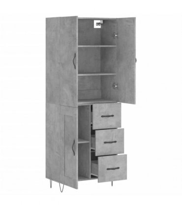 vidaXL Highboard Concrete Grey 69,5x34x180 cm Engineered Wood
