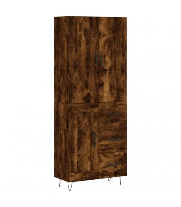 vidaXL Highboard Smoked Oak 69,5x34x180 cm Engineered Wood