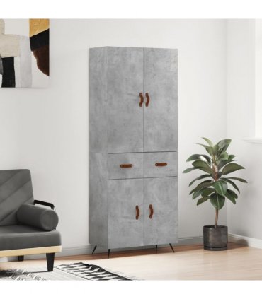 vidaXL Highboard Concrete Grey 69,5x34x180 cm Engineered Wood