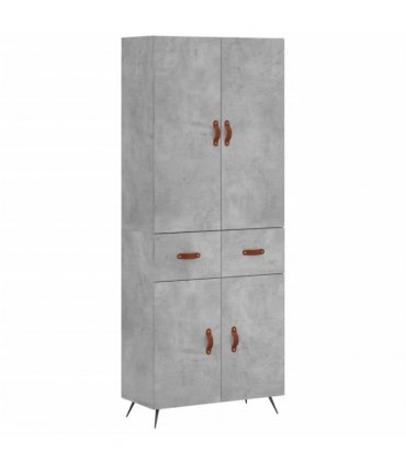 vidaXL Highboard Concrete Grey 69,5x34x180 cm Engineered Wood