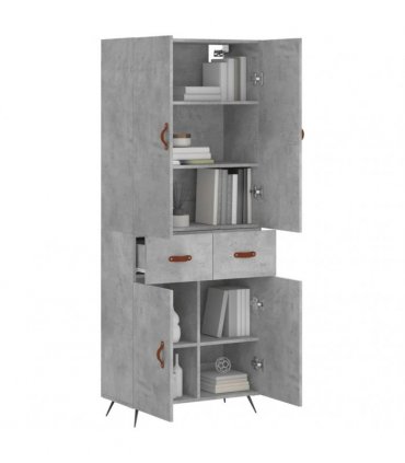 vidaXL Highboard Concrete Grey 69,5x34x180 cm Engineered Wood