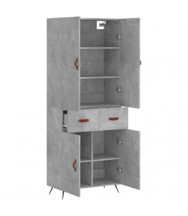 vidaXL Highboard Concrete Grey 69,5x34x180 cm Engineered Wood
