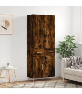 vidaXL Highboard Smoked Oak 69,5x34x180 cm Engineered Wood