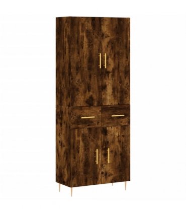 vidaXL Highboard Smoked Oak 69,5x34x180 cm Engineered Wood