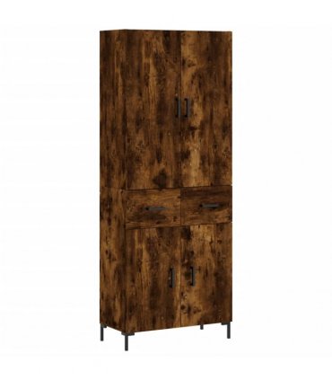 vidaXL Highboard Smoked Oak 69,5x34x180 cm Engineered Wood