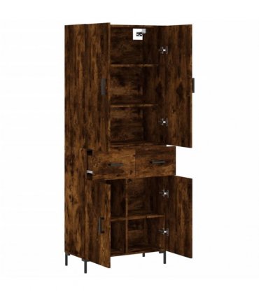 vidaXL Highboard Smoked Oak 69,5x34x180 cm Engineered Wood