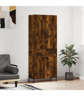 vidaXL Highboard Smoked Oak 69,5x34x180 cm Engineered Wood