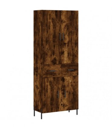vidaXL Highboard Smoked Oak 69,5x34x180 cm Engineered Wood