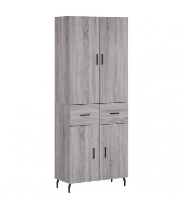 vidaXL Highboard Grey Sonoma 69,5x34x180 cm Engineered Wood