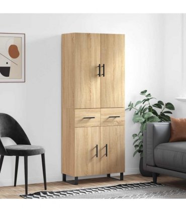 vidaXL Highboard Sonoma Oak 69,5x34x180 cm Engineered Wood